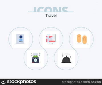 Travel Flat Icon Pack 5 Icon Design. travel. flops. travel. flip. map