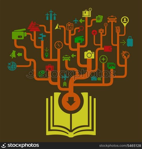 Travel from the book the information. A vector illustration
