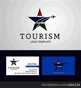Travel Gambia flag Creative Star Logo and Business card design