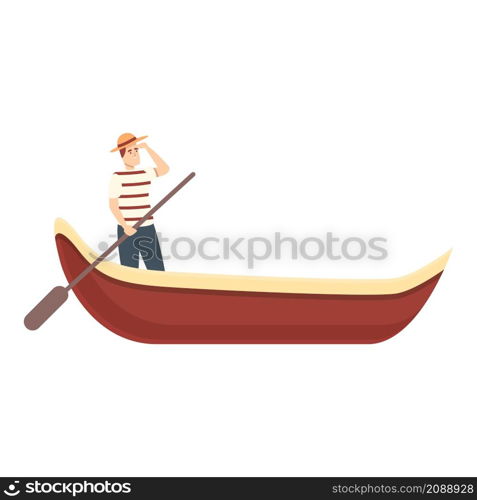 Travel gondola icon cartoon vector. Venice gondolier. Italian boat. Travel gondola icon cartoon vector. Venice gondolier