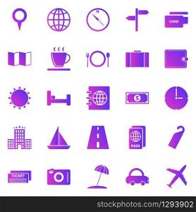 Travel gradient icons on white background, stock vector