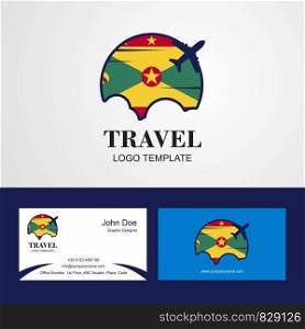 Travel Grenada Flag Logo and Visiting Card Design
