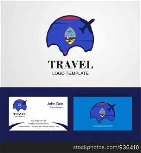 Travel Guam Flag Logo and Visiting Card Design