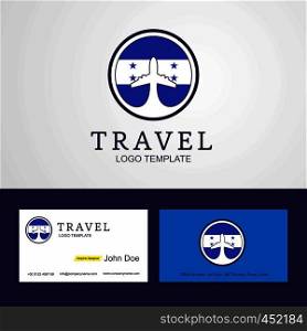 Travel Honduras Creative Circle flag Logo and Business card design