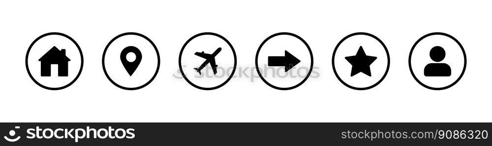 Travel icon set simple design