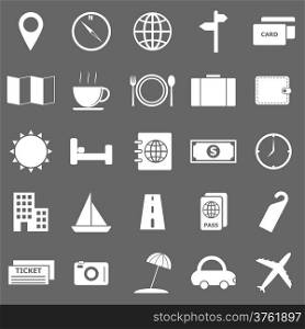 Travel icons on gray background, stock vector