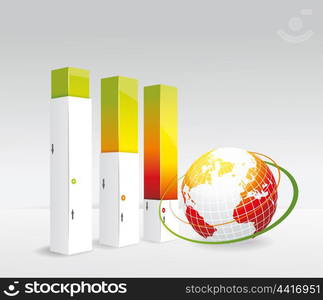 Travel Infographic set with globe. Vector illustration.