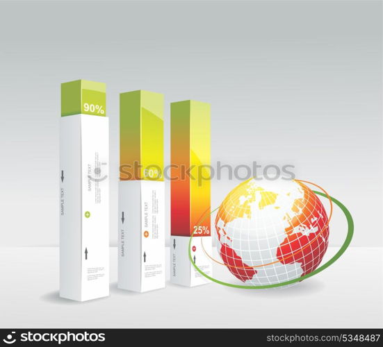 Travel Infographic set with globe. Vector illustration.