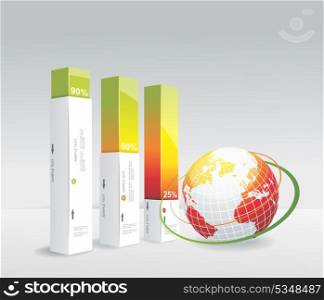 Travel Infographic set with globe. Vector illustration.
