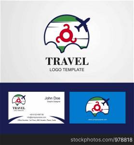 Travel Ingushetia Flag Logo and Visiting Card Design