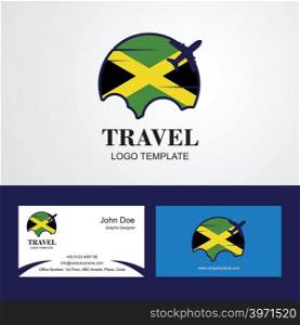 Travel Jamaica Flag Logo and Visiting Card Design
