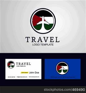 Travel Jordan Creative Circle flag Logo and Business card design