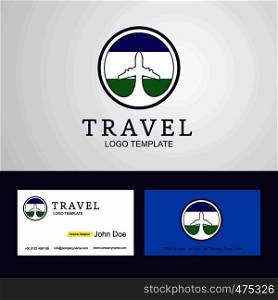 Travel Lesotho Creative Circle flag Logo and Business card design