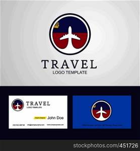 Travel Liechtenstein Creative Circle flag Logo and Business card design