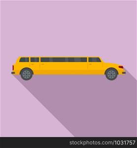 Travel limousine icon. Flat illustration of travel limousine vector icon for web design. Travel limousine icon, flat style