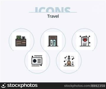 Travel Line Filled Icon Pack 5 Icon Design. travel. hotel. key. travel. passport