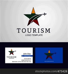 Travel Lithuania flag Creative Star Logo and Business card design