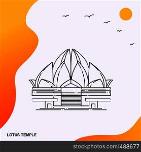Travel LOTUS TEMPLE Poster Template