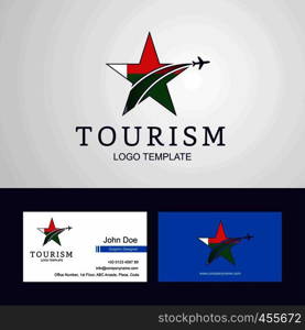 Travel Madgascar flag Creative Star Logo and Business card design