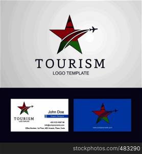 Travel Malawi flag Creative Star Logo and Business card design