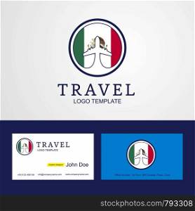 Travel Mexico Creative Circle flag Logo and Business card design