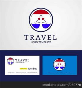 Travel Mordovia Creative Circle flag Logo and Business card design