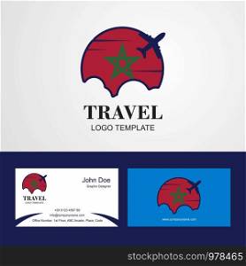 Travel Morocco Flag Logo and Visiting Card Design