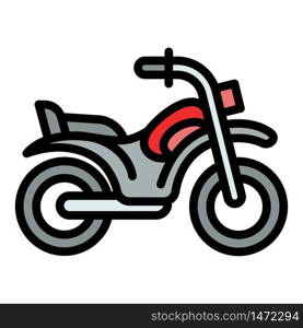 Travel motorbike icon. Outline travel motorbike vector icon for web design isolated on white background. Travel motorbike icon, outline style