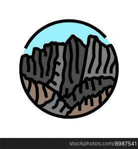 travel mountain landscape color icon vector. travel mountain landscape sign. isolated symbol illustration. travel mountain landscape color icon vector illustration