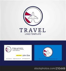 Travel Nepal Creative Circle flag Logo and Business card design