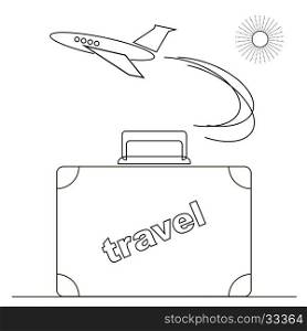Travel or Vacation Linear Icon Isolated on White Background. Travel or Vacation Linear Icon..