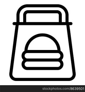 Travel pack icon outline vector. Food bag. Packet chip. Travel pack icon outline vector. Food bag