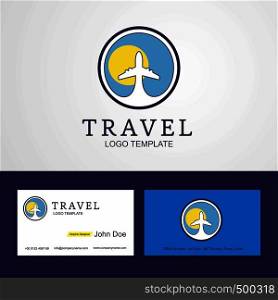 Travel Palau Creative Circle flag Logo and Business card design