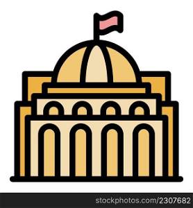 Travel parliament icon. Outline travel parliament vector icon color flat isolated. Travel parliament icon color outline vector