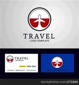 Travel Poland Creative Circle flag Logo and Business card design