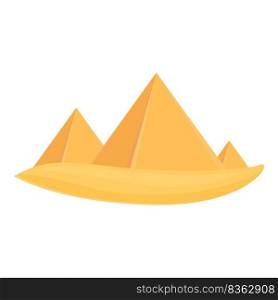Travel pyramid icon cartoon vector. Cairo sand. Giza sphinx. Travel pyramid icon cartoon vector. Cairo sand