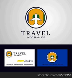 Travel Saint Vincent and Grenadines Creative Circle flag Logo and Business card design