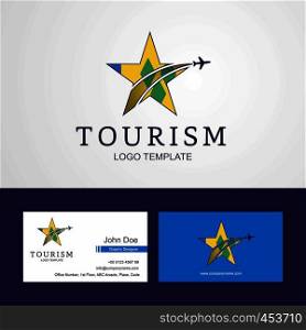 Travel Saint Vincent and Grenadines flag Creative Star Logo and Business card design