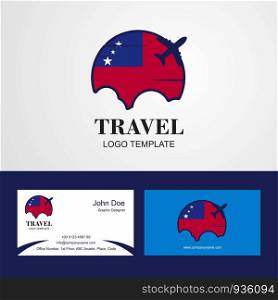 Travel Samoa Flag Logo and Visiting Card Design