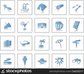 Travel set of different vector web icons