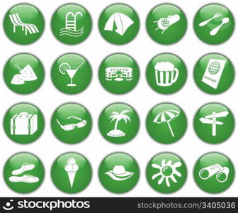 Travel set of different vector web icons