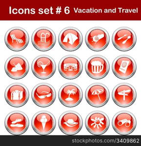 Travel set of different vector web icons