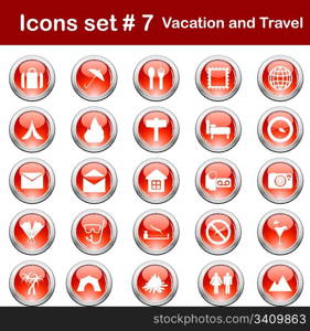 Travel set of different vector web icons