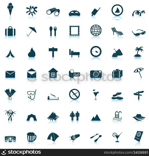 Travel set of different vector web icons