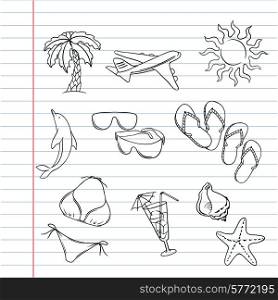 Travel set of hand draw tourism doodles.. Travel set of hand draw tourism doodles