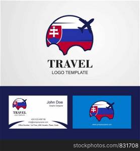 Travel Slovakia Flag Logo and Visiting Card Design