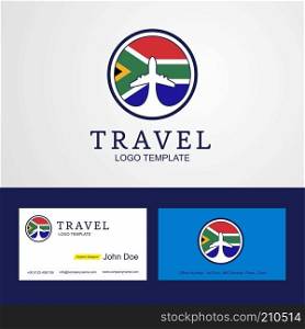 Travel South Africa Creative Circle flag Logo and Business card design