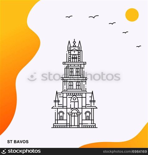 Travel ST BAVOS Poster Template
