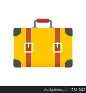 Travel suitcase icon. Flat illustration of travel suitcase vector icon isolated on white background. Travel suitcase icon flat isolated vector