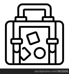Travel suitcase icon outline vector. Luggage bag. Tour baggage. Travel suitcase icon outline vector. Luggage bag